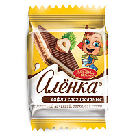 Вафли "Аленка" с молочной начинкой и орехами в индивидуальных упаковках, гофрокороб 1,38 кг, ТК23396 фото Вафли "Аленка" с молочной начинкой и орехами в индивидуальных упаковках, гофрокороб 1,38 кг, ТК23396