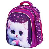 Рюкзак BRAUBERG KIDS MIND с пеналом в комплекте, 2 отделения, "Humble Cat", 40х28х18 см, 273176 фото Рюкзак BRAUBERG KIDS MIND с пеналом в комплекте, 2 отделения, "Humble Cat", 40х28х18 см, 273176