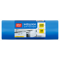 Мешки для мусора 120л OfficeClean ПНД, 70*110см, 25мкм, 10шт., синие, в рулоне фото Мешки для мусора 120л OfficeClean ПНД, 70*110см, 25мкм, 10шт., синие, в рулоне