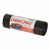 Мешки для мусора 120 л, черные, в рулоне 10 шт., ПНД 17 мкм, 70х110 см, ОФИСМАГ стандарт, 601388 фото Мешки для мусора 120 л, черные, в рулоне 10 шт., ПНД 17 мкм, 70х110 см, ОФИСМАГ стандарт, 601388