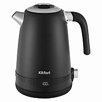 Чайник KITFORT КТ-6121-1, 1,7 л, 2200 Вт, закрытый нагревательный элемент, LED-дисплей, ТЕРМОРЕГУЛЯТОР, сталь, черный фото Чайник KITFORT КТ-6121-1, 1,7 л, 2200 Вт, закрытый нагревательный элемент, LED-дисплей, ТЕРМОРЕГУЛЯТОР, сталь, черный