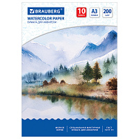 Бумага для акварели БОЛЬШАЯ А3, 10 л., 200 г/м2, 297х420 мм, BRAUBERG, "Весна", 111063 фото Бумага для акварели БОЛЬШАЯ А3, 10 л., 200 г/м2, 297х420 мм, BRAUBERG, "Весна", 111063