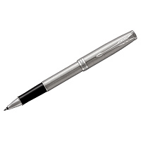 Ручка-роллер PARKER "Sonnet Core Stainless Steel CT", корпус серебристый, палладиевые детали, черная, 1931511 фото Ручка-роллер PARKER "Sonnet Core Stainless Steel CT", корпус серебристый, палладиевые детали, черная, 1931511