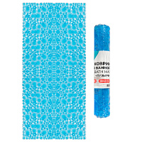 Коврик для ванны противоскользящий 88х40 см, "Пузыри", прозрачно-голубой, ПВХ, присоски, PRIMILA (ПРИМИЛА), 700365