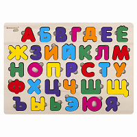 Рамка-вкладыш деревянная развивающая "Русский алфавит", 30х20 см, BRAUBERG KIDS, 665253 фото Рамка-вкладыш деревянная развивающая "Русский алфавит", 30х20 см, BRAUBERG KIDS, 665253