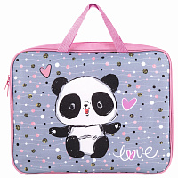 Папка на молнии с ручками BRAUBERG А4, 1 отделение, полиэстер, 80 мм, "Funny panda", 271127 фото Папка на молнии с ручками BRAUBERG А4, 1 отделение, полиэстер, 80 мм, "Funny panda", 271127