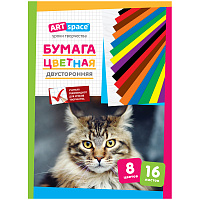 Цветная бумага газетная А4, ArtSpace, двустор., 16л., 8цв., на скобе фото Цветная бумага газетная А4, ArtSpace, двустор., 16л., 8цв., на скобе