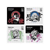 Набор металлических значков MESHU "Anime girls", эмаль, 4шт, картонная подложка, европодвес фото Набор металлических значков MESHU "Anime girls", эмаль, 4шт, картонная подложка, европодвес