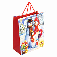 Пакет подарочный (1 штука) новогодний 26x13x32 см, ЗОЛОТАЯ СКАЗКА "Snowman", глиттер, 608232 фото Пакет подарочный (1 штука) новогодний 26x13x32 см, ЗОЛОТАЯ СКАЗКА "Snowman", глиттер, 608232