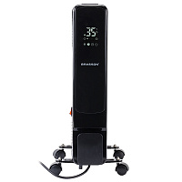 Обогреватель масляный BRASSON (БРАССОН) BOR-7 TOUCH, 7 секций, 1500 Вт, 3 режима, сенсор, пульт ДУ, черный, 457777