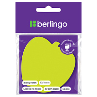 Самоклеящийся блок фигурный Berlingo "Яблоко", 70*70мм, 50л., зеленый неон, европодвес фото Самоклеящийся блок фигурный Berlingo "Яблоко", 70*70мм, 50л., зеленый неон, европодвес