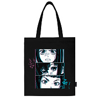 Сумка шоппер BRAUBERG PREMIUM, канвас, 40х35 см, на кнопке, карман, черный, "Anime face", 271903 фото Сумка шоппер BRAUBERG PREMIUM, канвас, 40х35 см, на кнопке, карман, черный, "Anime face", 271903