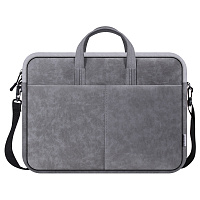 Сумка для ноутбука 15.6" Defender Solid, полиуретан, серый, карман фото Сумка для ноутбука 15.6" Defender Solid, полиуретан, серый, карман