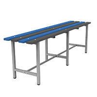 Скамья СТ-3П серый/синий (пластик, металл 1500x350x460 мм)