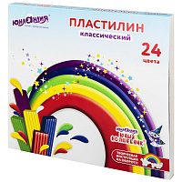 Пластилин классический ЮНЛАНДИЯ "ЮНЫЙ ВОЛШЕБНИК", 24 цвета, 480 г, СО СТЕКОМ, 106511 фото Пластилин классический ЮНЛАНДИЯ "ЮНЫЙ ВОЛШЕБНИК", 24 цвета, 480 г, СО СТЕКОМ, 106511