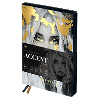 Ежедневник датированный 2026г., А6+, 176л., мягкий переплет, кожзам, BG "Accent. Eyes", отд. фольгой, цветной срез фото Ежедневник датированный 2026г., А6+, 176л., мягкий переплет, кожзам, BG "Accent. Eyes", отд. фольгой, цветной срез