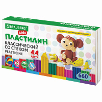 Пластилин классический BRAUBERG KIDS, 44 цвета, 660 грамм, стек, ВЫСШЕЕ КАЧЕСТВО, 106679 фото Пластилин классический BRAUBERG KIDS, 44 цвета, 660 грамм, стек, ВЫСШЕЕ КАЧЕСТВО, 106679