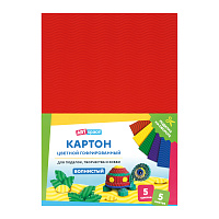 Картон цветной А4, ArtSpace, 5л., 5цв., гофрированный, волнистый, в пакете фото Картон цветной А4, ArtSpace, 5л., 5цв., гофрированный, волнистый, в пакете
