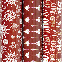 Бумага упаковочная новогодняя НАБОР 3 шт., "Red Collection", 70х100 см, 3 дизайна, ЗОЛОТАЯ СКАЗКА, 592057