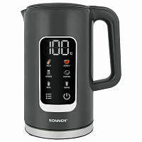 Чайник с терморегулятором и дисплеем, ДВОЙНЫЕ СТЕНКИ, SONNEN KT-8723G, 1,7 л, 2200 Вт, серый, 454690 фото Чайник с терморегулятором и дисплеем, ДВОЙНЫЕ СТЕНКИ, SONNEN KT-8723G, 1,7 л, 2200 Вт, серый, 454690