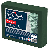 Пластилин скульптурный ТВЕРДЫЙ ОЛИВКОВЫЙ "Секреты художника", 0,5 кг, BRAUBERG ART, 107485