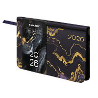 Еженедельник датированный 2026 МАЛЫЙ ФОРМАТ 95х155 мм, А6, BRAUBERG "Vista", под кожу "Black marble", 117203 фото Еженедельник датированный 2026 МАЛЫЙ ФОРМАТ 95х155 мм, А6, BRAUBERG "Vista", под кожу "Black marble", 117203