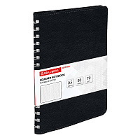 Тетрадь А5 (148x218 мм), BRAUBERG "Office PRO", гибкая, под кожу, гребень, 80 л., черная, 111046 фото Тетрадь А5 (148x218 мм), BRAUBERG "Office PRO", гибкая, под кожу, гребень, 80 л., черная, 111046