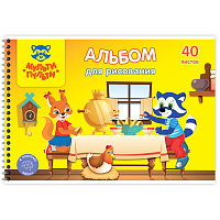 Альбом для рисования 40л., А4, на гребне Мульти-Пульти "Енот в волшебном мире", с раскраской фото Альбом для рисования 40л., А4, на гребне Мульти-Пульти "Енот в волшебном мире", с раскраской