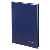 Книга учета 144 л., клетка, твердая, бумвинил, блок офсет, А4 (200х290 мм), BRAUBERG, синий, 130226 фото Книга учета 144 л., клетка, твердая, бумвинил, блок офсет, А4 (200х290 мм), BRAUBERG, синий, 130226