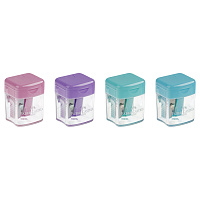 Точилка пластиковая Faber-Castell Mini box,1 отверстие, контейнер, ассорти, пастельные цвета фото Точилка пластиковая Faber-Castell Mini box,1 отверстие, контейнер, ассорти, пастельные цвета