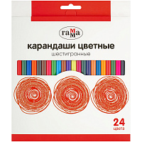 Карандаши цветные Гамма, 24цв., шестигранные, заточен., картон. упаковка, европодвес фото Карандаши цветные Гамма, 24цв., шестигранные, заточен., картон. упаковка, европодвес