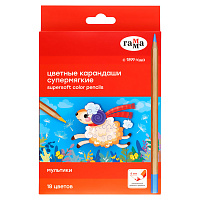 Карандаши цветные Гамма "Мультики", 18цв., супермягкие, увелич. диаметр грифеля 4,0мм, заточен., картон. упак., европодвес фото Карандаши цветные Гамма "Мультики", 18цв., супермягкие, увелич. диаметр грифеля 4,0мм, заточен., картон. упак., европодвес