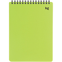 Блокнот А5 60л. на гребне BG "Neon", салатовая пластиковая обложка, тиснение фольгой