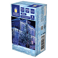 Электрогирлянда-бахрома уличная 25х0,7 м, 400 LED, холодный белый, 220 V, контроллер, ЗОЛОТАЯ СКАЗКА, 592552