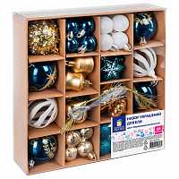 Шары ёлочные НАБОР 56 предметов, "Magic Box", бирюзовый/золото, пластик, ЗОЛОТАЯ СКАЗКА, 592174 фото Шары ёлочные НАБОР 56 предметов, "Magic Box", бирюзовый/золото, пластик, ЗОЛОТАЯ СКАЗКА, 592174