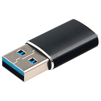 Переходник USB 3.1 AM/Type-C (F), CABLEXPERT 5 Гбит/с, QC3.0, металлический корпус, Pro, черный, A-USB3.1-AMCF фото Переходник USB 3.1 AM/Type-C (F), CABLEXPERT 5 Гбит/с, QC3.0, металлический корпус, Pro, черный, A-USB3.1-AMCF
