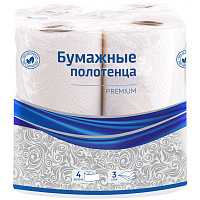 Полотенца бумажные в рулонах OfficeClean "Premium", 3-слойные, 11м/рул., тиснение, белые, 4шт. фото Полотенца бумажные в рулонах OfficeClean "Premium", 3-слойные, 11м/рул., тиснение, белые, 4шт.