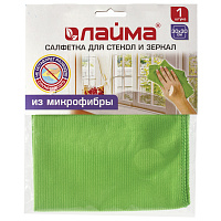 Салфетка из МИКРОФИБРЫ для стекол и зеркал 30х30 см, зеленая, 280 г/м2, LAIMA, 603933 фото Салфетка из МИКРОФИБРЫ для стекол и зеркал 30х30 см, зеленая, 280 г/м2, LAIMA, 603933