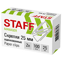 Скрепки STAFF, 25 мм, оцинкованные, треугольные, 100 шт., в картонной коробке, 270442 фото Скрепки STAFF, 25 мм, оцинкованные, треугольные, 100 шт., в картонной коробке, 270442