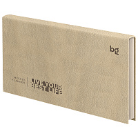 Еженедельник недатированный, 64л., мягкий переплет, кожзам, BG "Waltz.Beige metallic", цветной срез фото Еженедельник недатированный, 64л., мягкий переплет, кожзам, BG "Waltz.Beige metallic", цветной срез