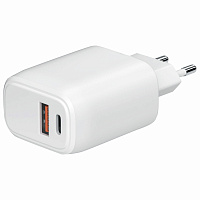Зарядное устройство быстрое сетевое (220 В) USB QC3.0+Type-C PD 20 Вт, 3 А, RED LINE, УТ000036039 фото Зарядное устройство быстрое сетевое (220 В) USB QC3.0+Type-C PD 20 Вт, 3 А, RED LINE, УТ000036039