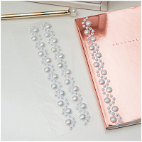 Наклейки акриловые MESHU "White pearls", 25*7см, стразы, 177 наклеек, инд. уп., европодвес фото Наклейки акриловые MESHU "White pearls", 25*7см, стразы, 177 наклеек, инд. уп., европодвес
