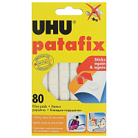 Подушечки клеящие UHU Patafix, 80 шт., бесследное удаление, многоразовые, белые, 39125 фото Подушечки клеящие UHU Patafix, 80 шт., бесследное удаление, многоразовые, белые, 39125