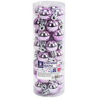 Шары ёлочные 32 шт., 2,5 см, "Tender Shine", пластик, розовые, глянец, ЗОЛОТАЯ СКАЗКА, 592503