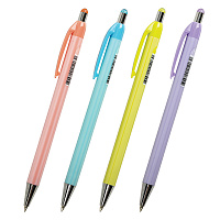 Ручка шариковая автоматическая BRAUBERG "Stripes Pastel", СИНЯЯ, корпус ассорти, пишущий узел 0,5 мм, линия письма 0,3 мм, 144220 фото Ручка шариковая автоматическая BRAUBERG "Stripes Pastel", СИНЯЯ, корпус ассорти, пишущий узел 0,5 мм, линия письма 0,3 мм, 144220