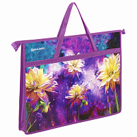 Папка для рисунков и чертежей с ручками BRAUBERG А3, пластик, молния сверху, "Flowers", 270146 фото Папка для рисунков и чертежей с ручками BRAUBERG А3, пластик, молния сверху, "Flowers", 270146