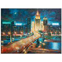 Картина стразами (алмазная мозаика) 40х50 см, ОСТРОВ СОКРОВИЩ "Ночная Москва", на подрамнике, 662594 фото Картина стразами (алмазная мозаика) 40х50 см, ОСТРОВ СОКРОВИЩ "Ночная Москва", на подрамнике, 662594