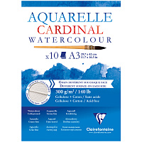 Альбом для акварели, 10л., А3, на склейке Clairefontaine "Cardinal", 300г/м2, торшон, холод. пресс., 30% хлопок фото Альбом для акварели, 10л., А3, на склейке Clairefontaine "Cardinal", 300г/м2, торшон, холод. пресс., 30% хлопок