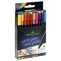 Набор капиллярных ручек Faber-Castell Grip Finepen 20 цветов фото Набор капиллярных ручек Faber-Castell Grip Finepen 20 цветов