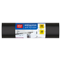 Мешки для мусора 30л OfficeClean ПВД, 50*60см, 20мкм, 20шт., особо прочные, черные, в рулоне фото Мешки для мусора 30л OfficeClean ПВД, 50*60см, 20мкм, 20шт., особо прочные, черные, в рулоне